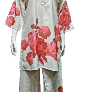 Crimson Blossom Satin Set