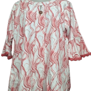 Rosy Marble Flare Top