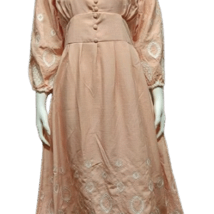 Peach Glow Embroidered Midi